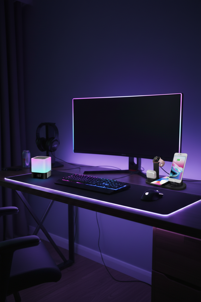 peux tu me rajouter un reveille matin carre qui est aussi un speaker et une lumière comme mon produits sur ma boutique 